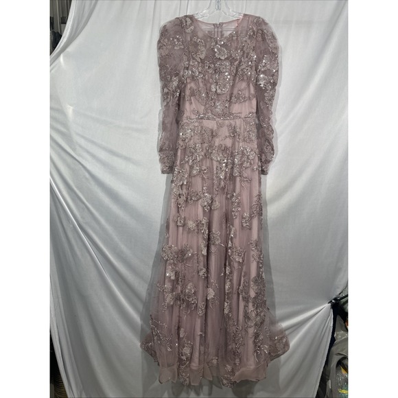 NEW Mac Duggal [ 4‎  ] 50664 Embroidered Illusion High Neck A Line Gown J2004 - Picture 8 of 14